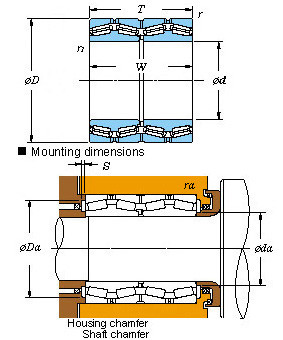 Four-row SKF,NSK,NTN,Timken tapered roller bearings 47T805930A