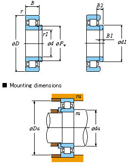 Single-row SKF,NSK,NTN,Timken – NH NH2214R