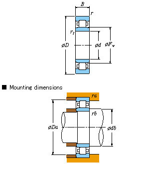 Single-row SKF,NSK,NTN,Timken – NU NU421