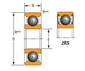 Timken SKF,NSK,NTN,Timken  605-2RS Extra-Small 600 Series Deep Groove Ball Bearing