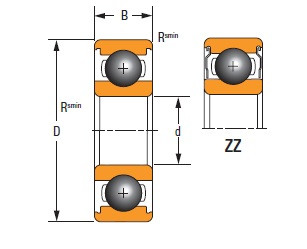 Timken SKF,NSK,NTN,Timken  61806-ZZ-C3 61000 Thin-Section Series Deep Groove Ball Bearing